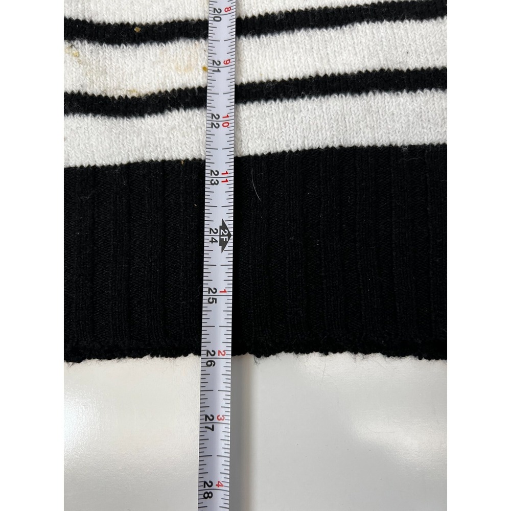 Vintage Time And Tru Black/White Long Sleeve Striped Sweater Womens SZ Medium - Picture 4 of 12